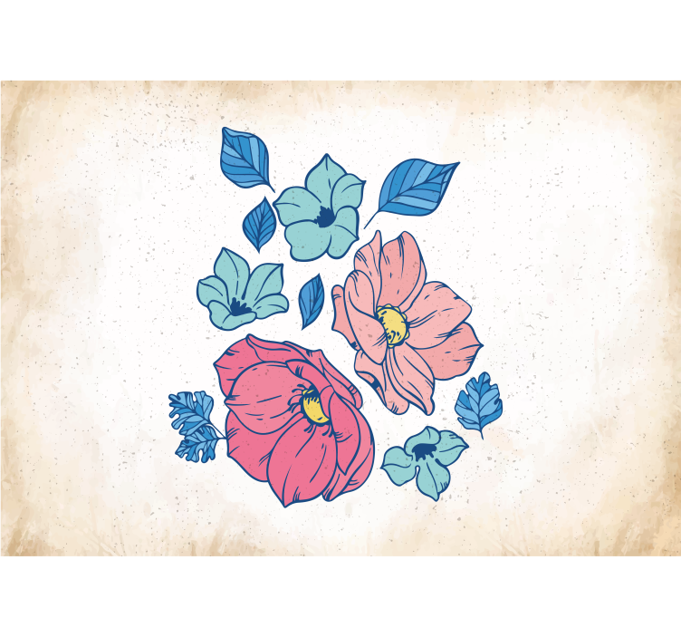 花 柄 壁画 ブラッシュフローラルコンポジション - TENSTICKERS