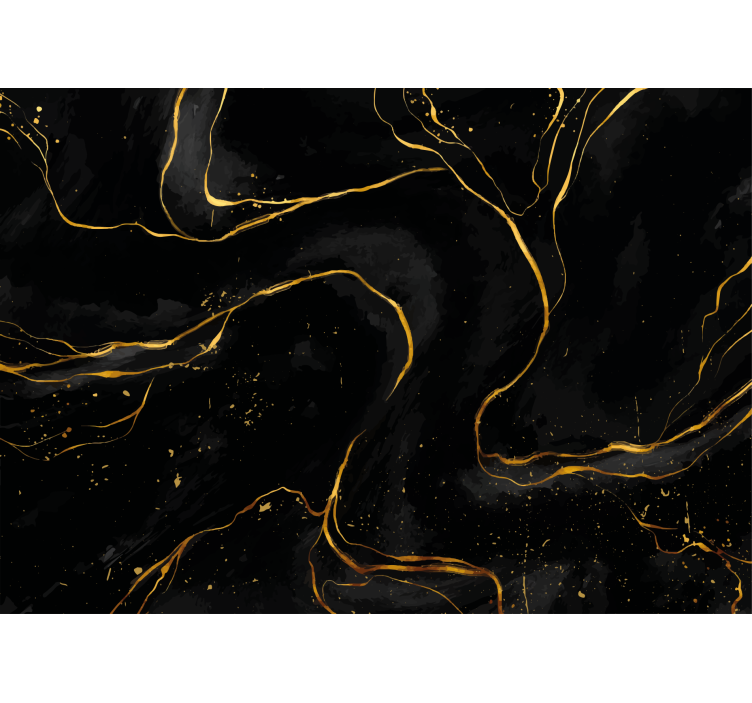 抽象的な壁の壁画エレガントゴールドライン - TENSTICKERS