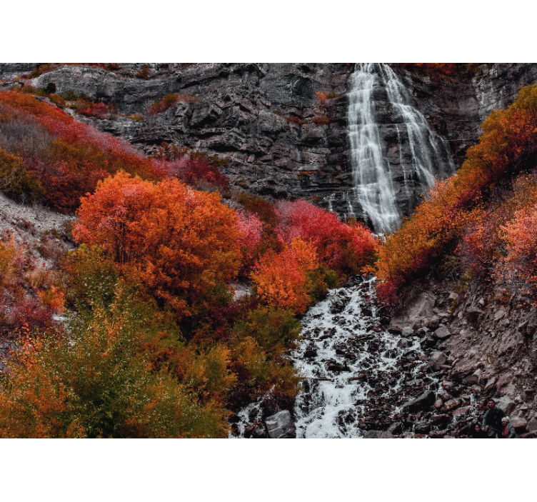 滝の壁の壁画秋の滝の風景 - TENSTICKERS