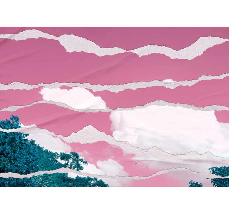 抽象的な壁の壁画 torn cloud layers - TENSTICKERS