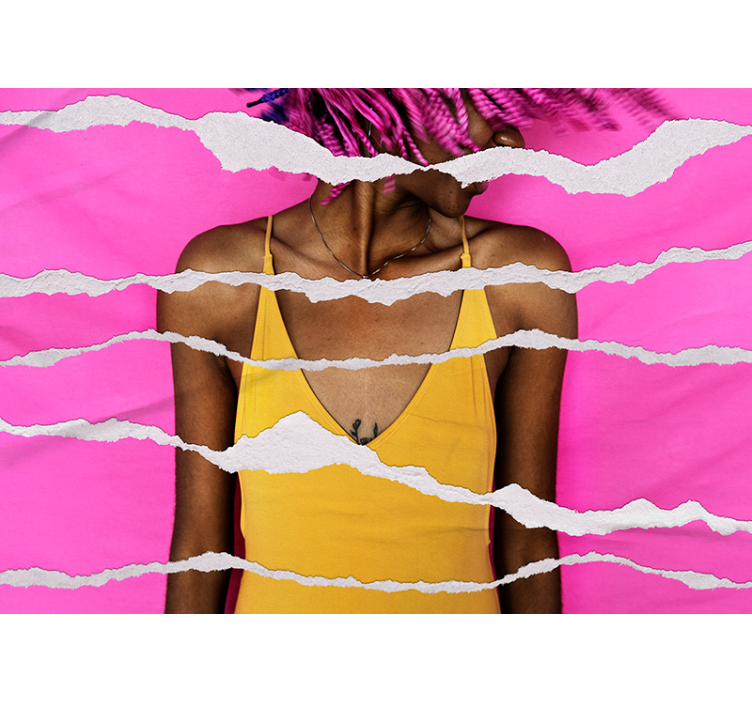 人の壁の壁画 破れた紙の効果 - TENSTICKERS