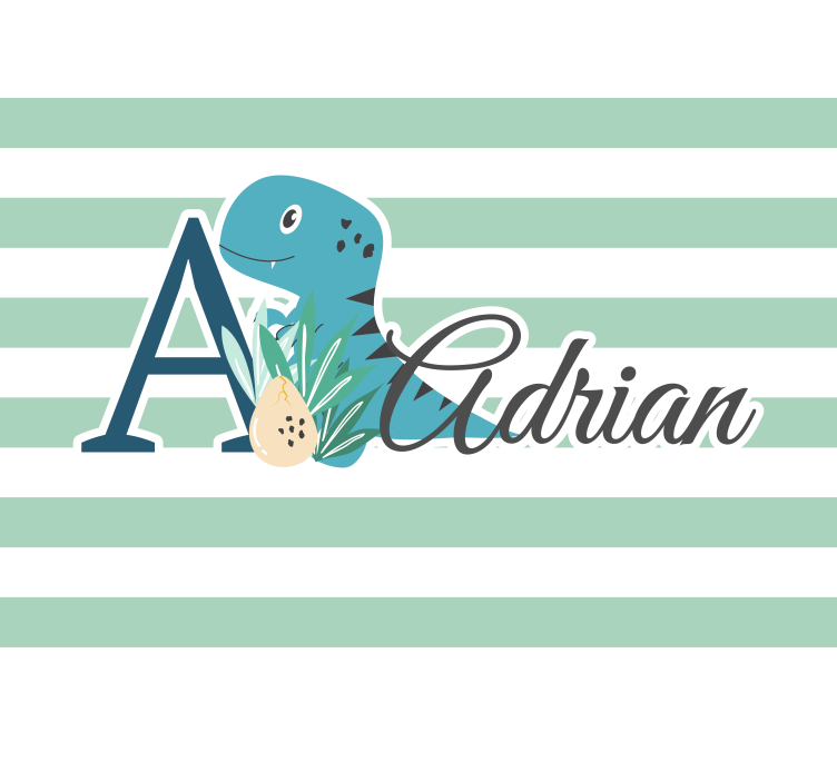 子供の寝室 壁画 t-rexのイニシャルと名前入り - TENSTICKERS