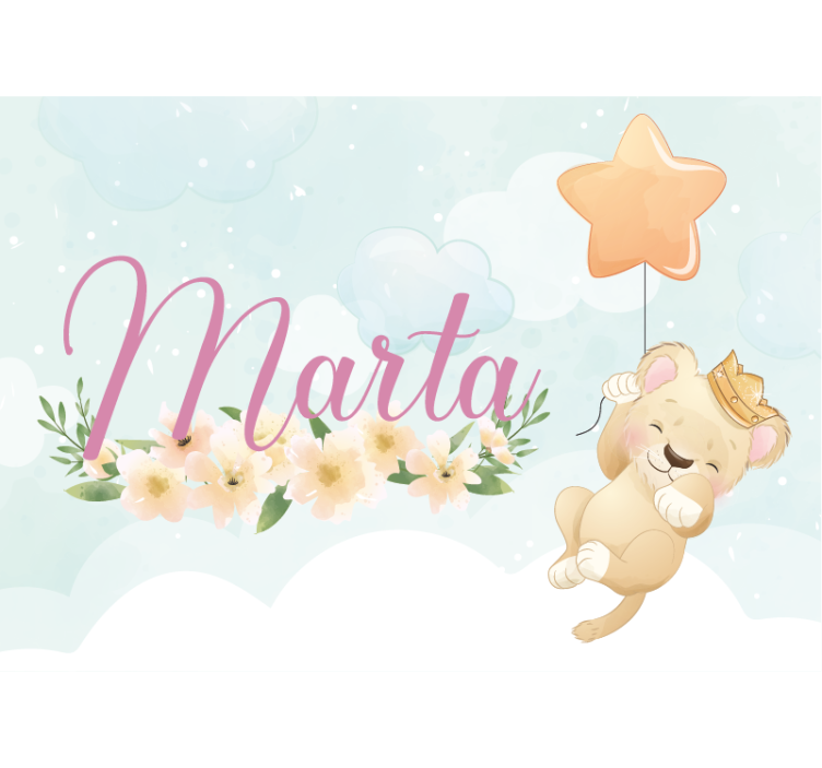 子供の寝室 壁画 かわいいライオンのバルーン - TENSTICKERS