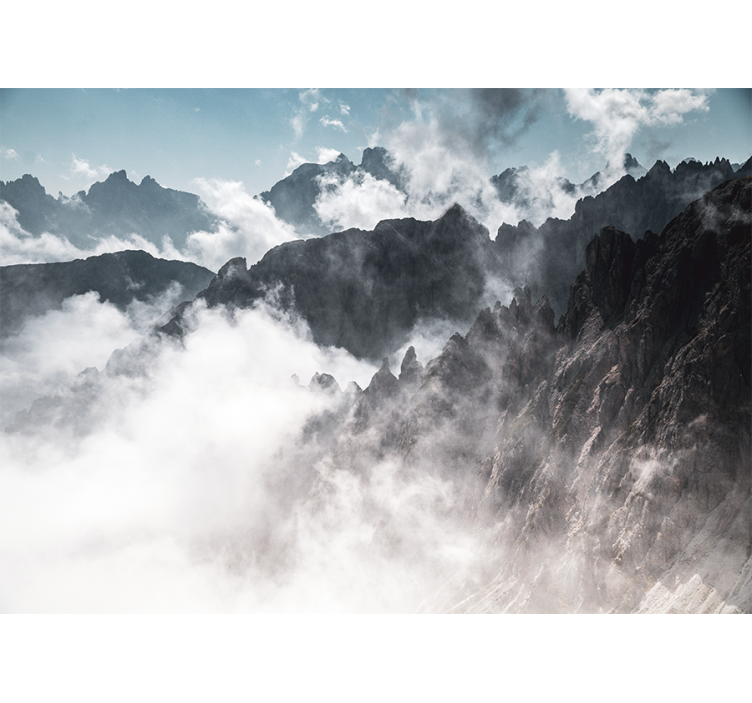 山 壁画 壮大な山のシルエット - TENSTICKERS