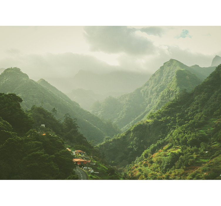 風景壁壁画山谷の風景 - TENSTICKERS