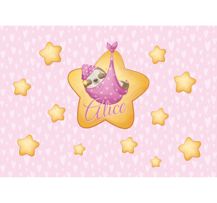 保育園 壁画 星の中のナマケモノ - TENSTICKERS