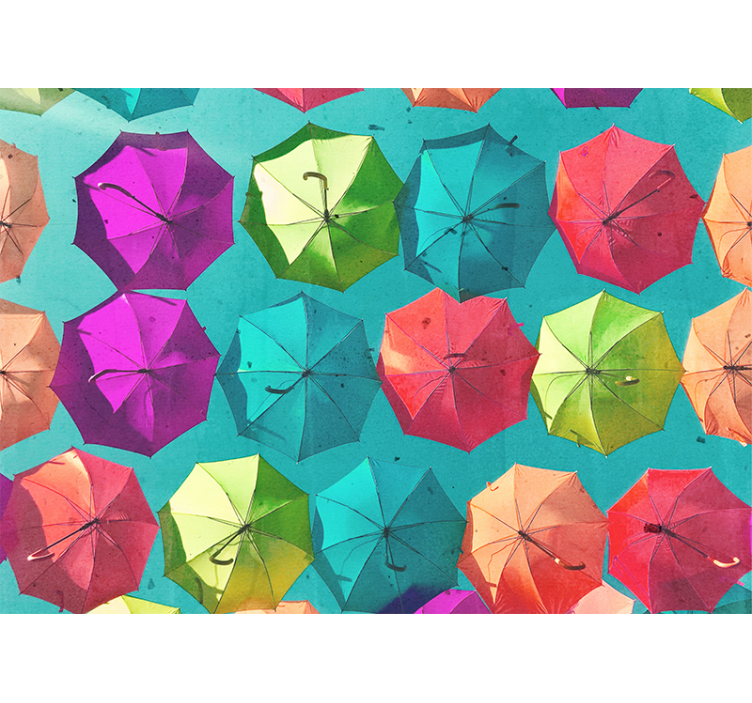 涂鸦 壁画 カラフルな傘のデザイン - TENSTICKERS