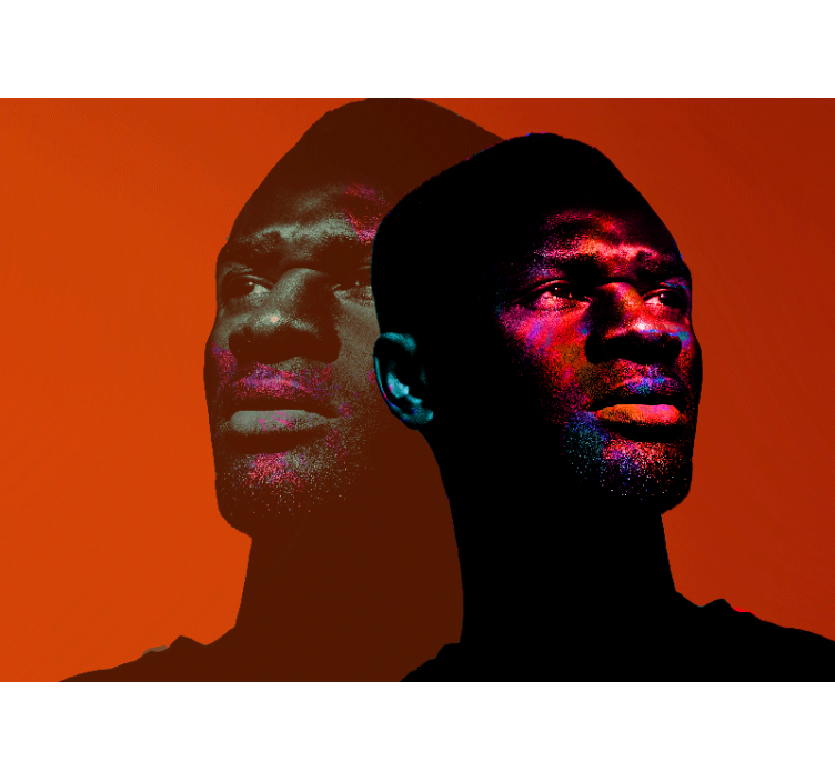 人の壁の壁画動的なポートレートシルエット - TENSTICKERS