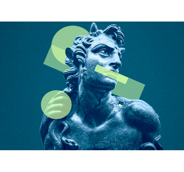 美術 壁紙 幾何学模様のある彫像 - TENSTICKERS