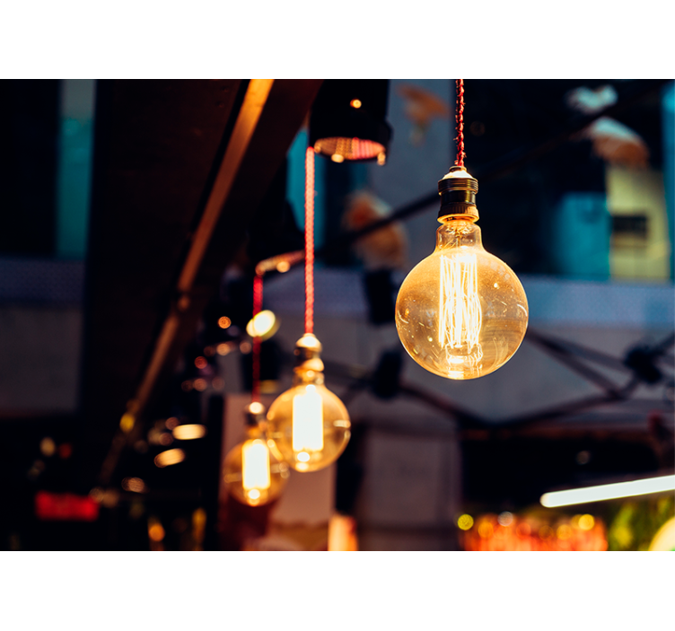 他のテクスチャとパターン 壁画 ヴィンテージライトフィクスチャ - TENSTICKERS