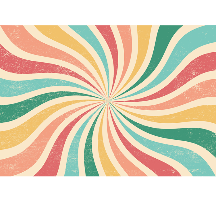 3d 壁画 スパイラルカラーヴェーブス - TENSTICKERS