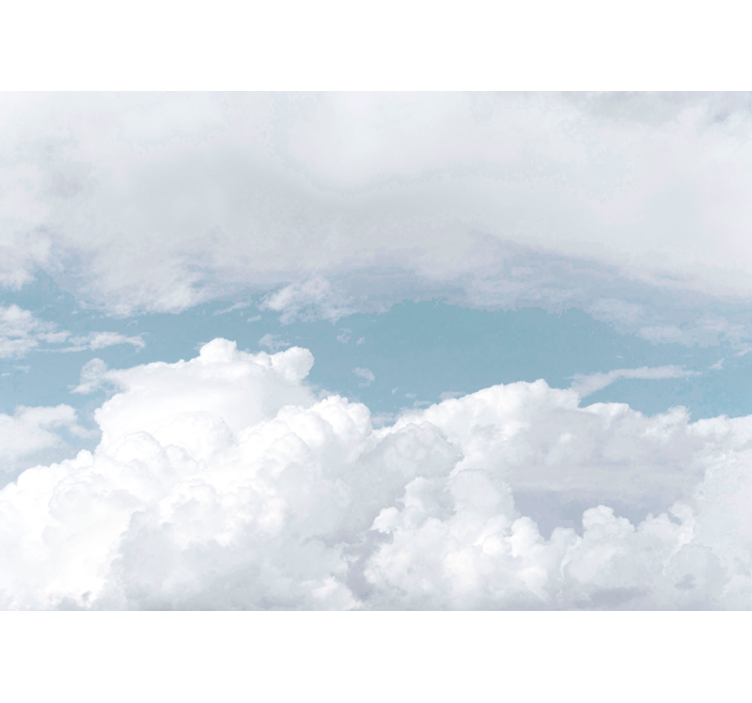 白いふわふわ雲保育園壁画 - TENSTICKERS