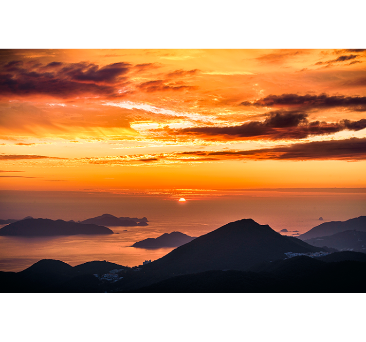 風景壁壁画海の夕日 - TENSTICKERS