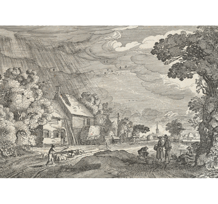 風景壁壁画田舎の風景描写 - TENSTICKERS