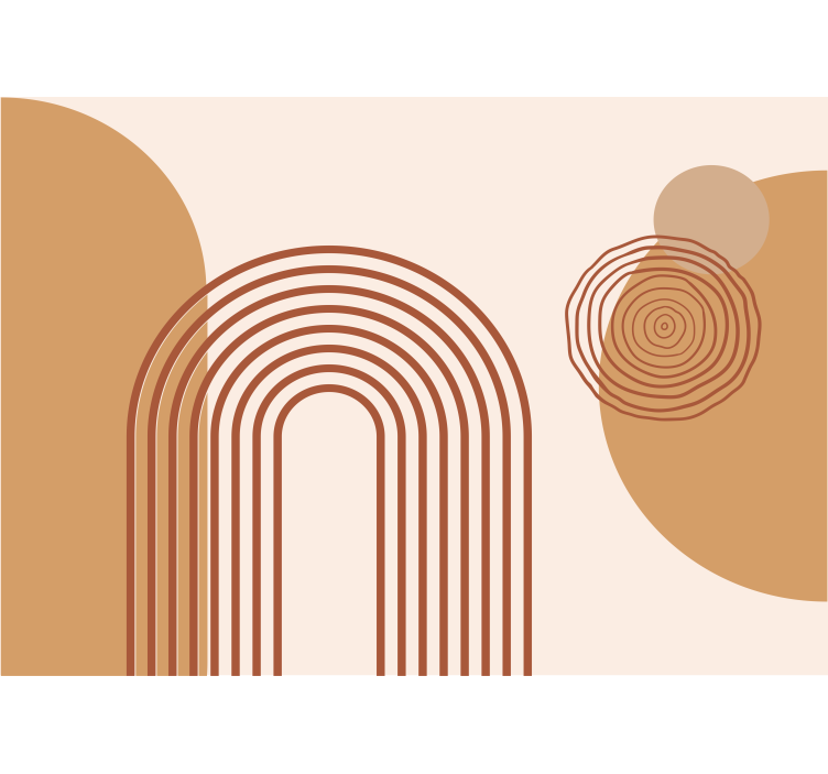 新しい温かみのある幾何学的なスタイルの抽象的な壁の壁画 - TENSTICKERS