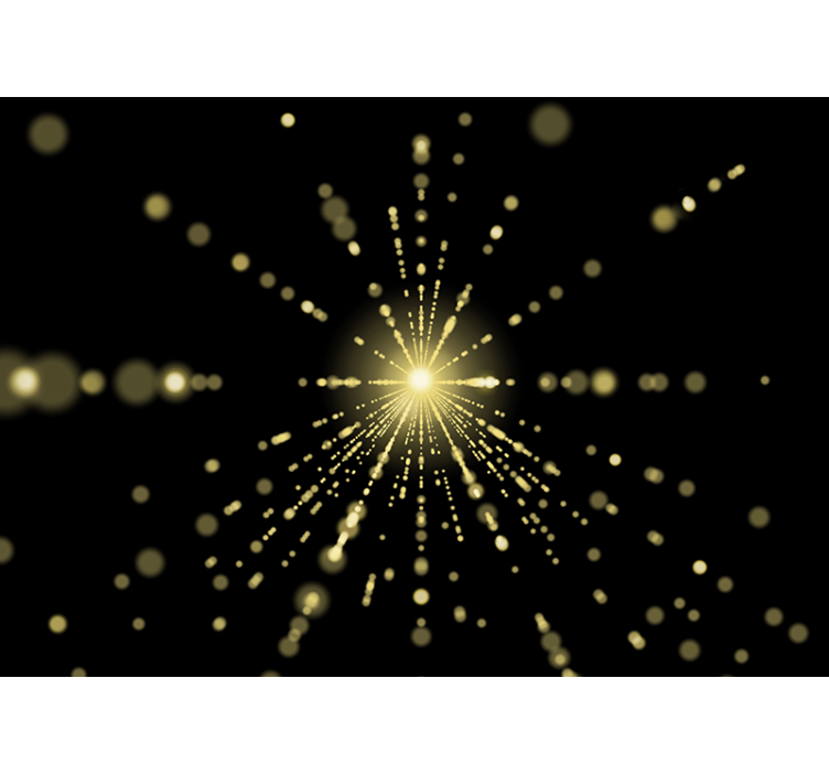 抽象的な壁の壁画 輝く光のバースト - TENSTICKERS