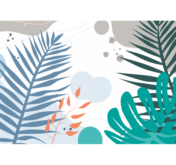 自然 壁画 スタイライズドリーフモチーフ - TENSTICKERS