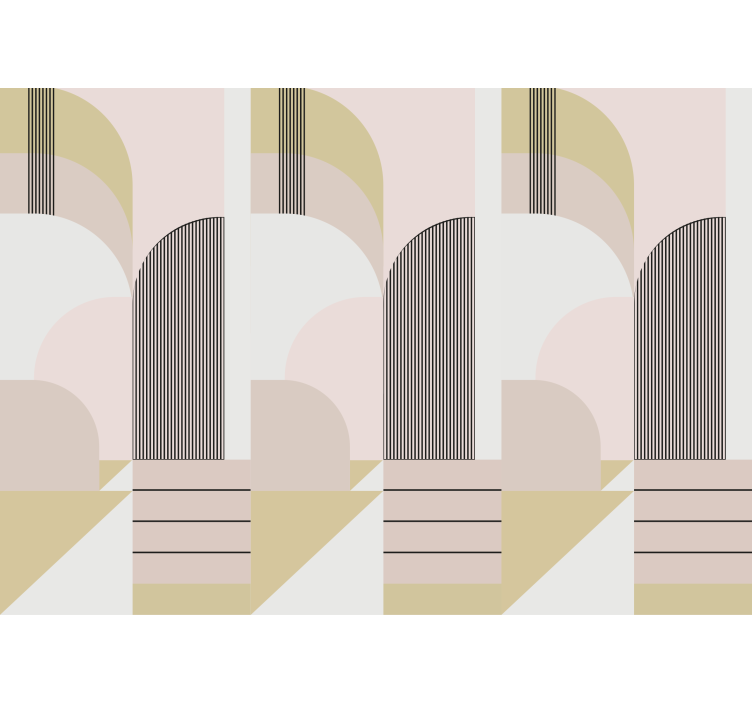 现代 壁画 幾何学的なアーチ模様 - TENSTICKERS