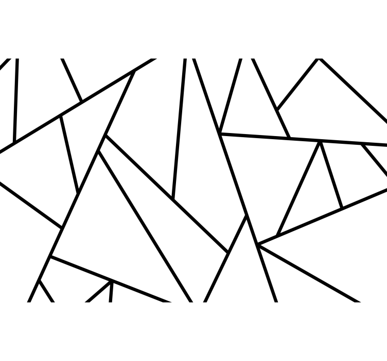 黒の幾何学的な線のリビングルームの壁の壁画 - TENSTICKERS