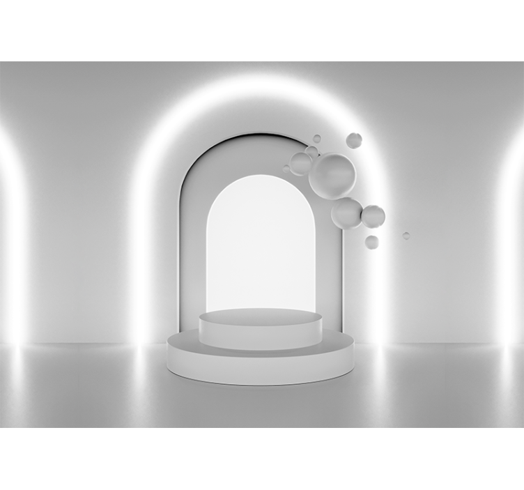 抽象的な壁の壁画幾何学的アーチデザイン - TENSTICKERS