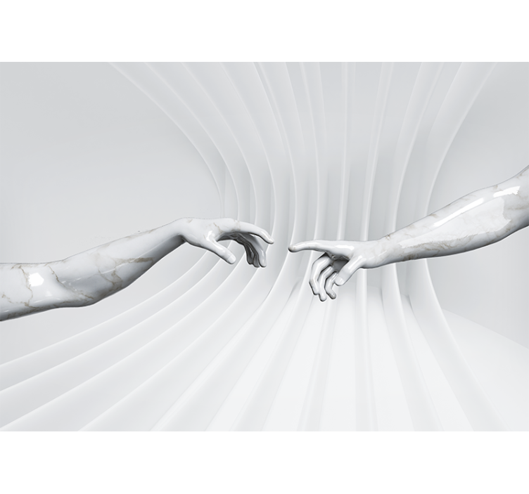 美術 壁紙 大理石の手のタッチ - TENSTICKERS