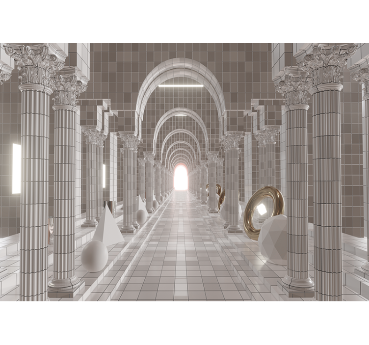 柱の錯視3d壁画 - TENSTICKERS