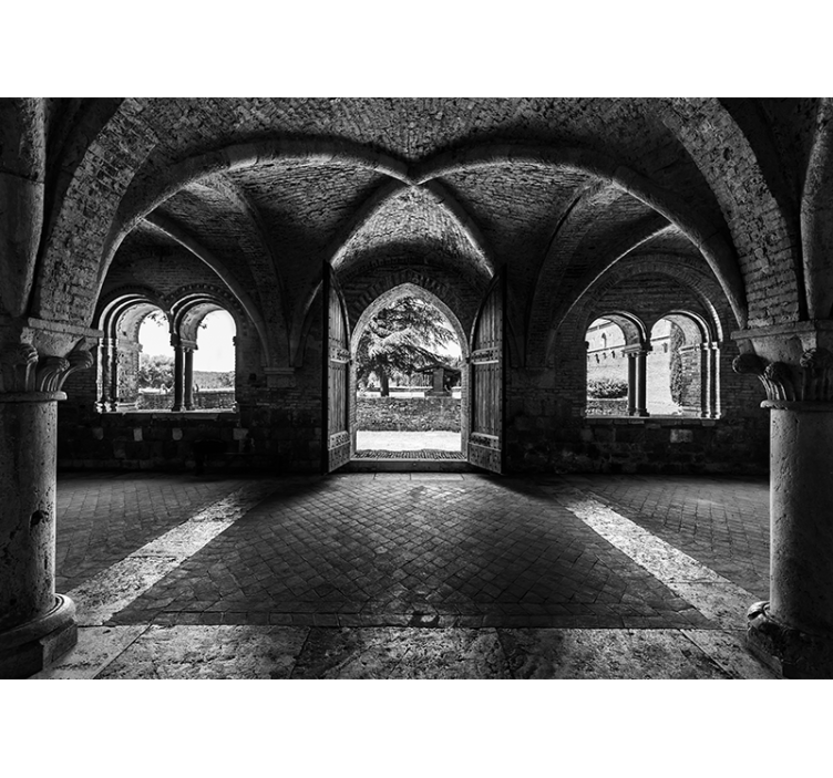 都市と国の壁の壁画歴史的アーチの眺め - TENSTICKERS