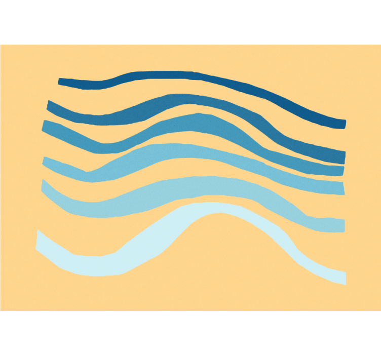 抽象的な壁の壁画波状のラインテクスチャ - TENSTICKERS