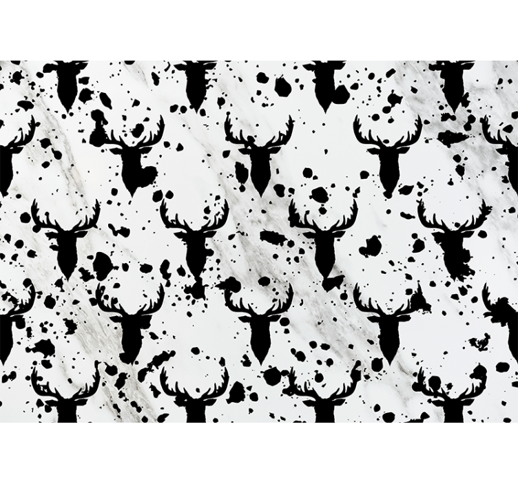 動物 壁画 鹿のシルエットパターン - TENSTICKERS