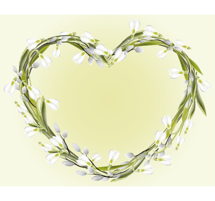 かわいいスノードロップハートデザイン壁画 - TENSTICKERS