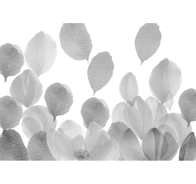 ケシの壁の壁画 エレガントリーフデザイン - TENSTICKERS