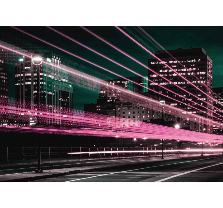 都市と国の壁の壁画都市のスカイラインラッシュ - TENSTICKERS