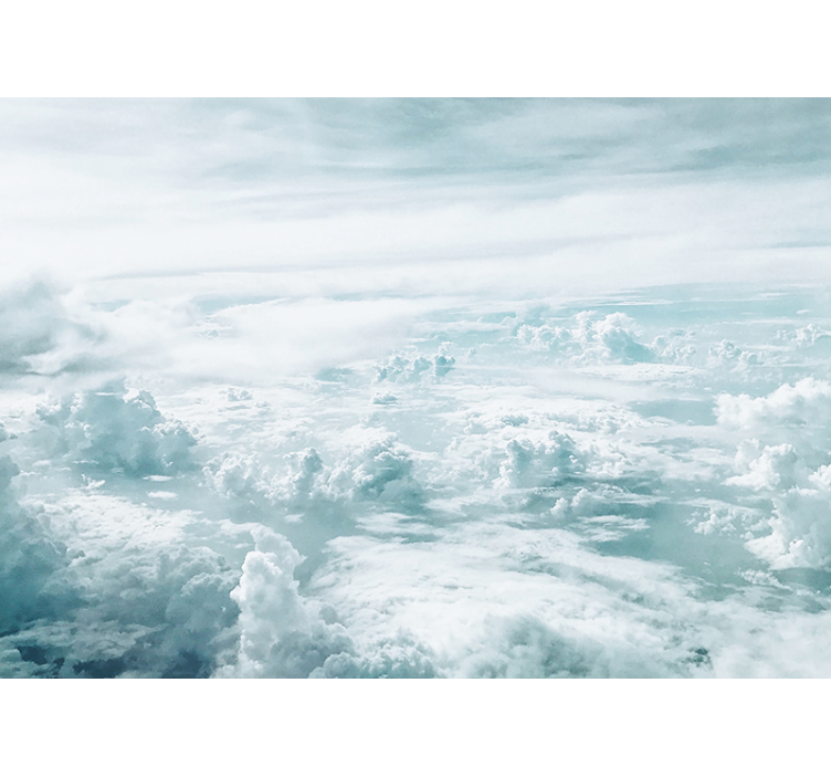 空 壁画 曇り空の地平線の視点 - TENSTICKERS