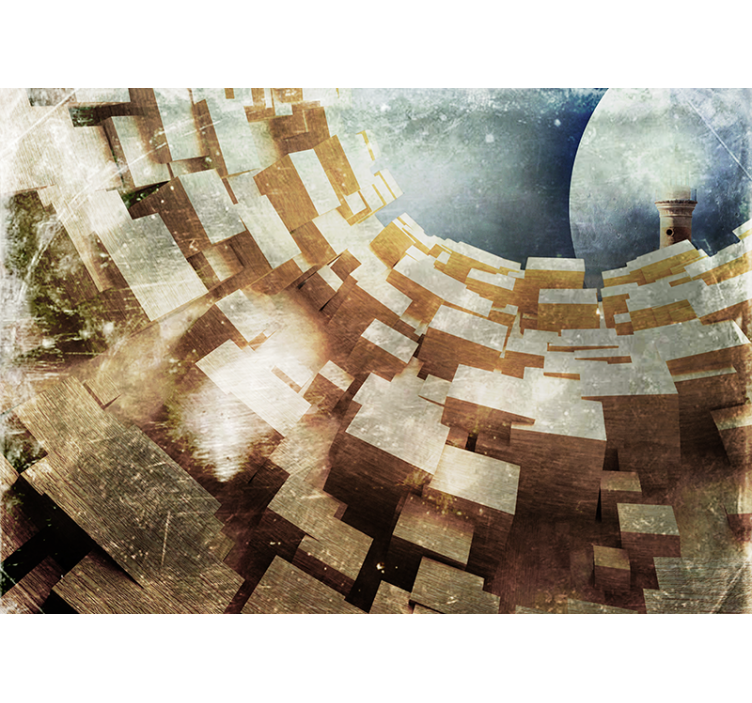 抽象的な壁の壁画幾何学的構造の形成 - TENSTICKERS