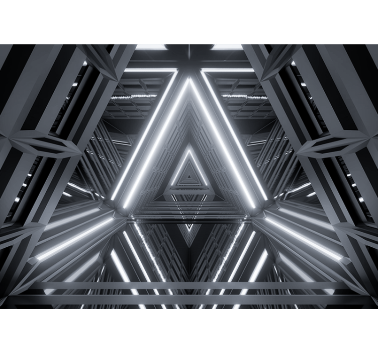 抽象的な壁の壁画三角形の発光パターン - TENSTICKERS