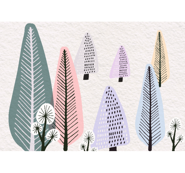 壁画 木 装飾的な葉のモチーフ - TENSTICKERS