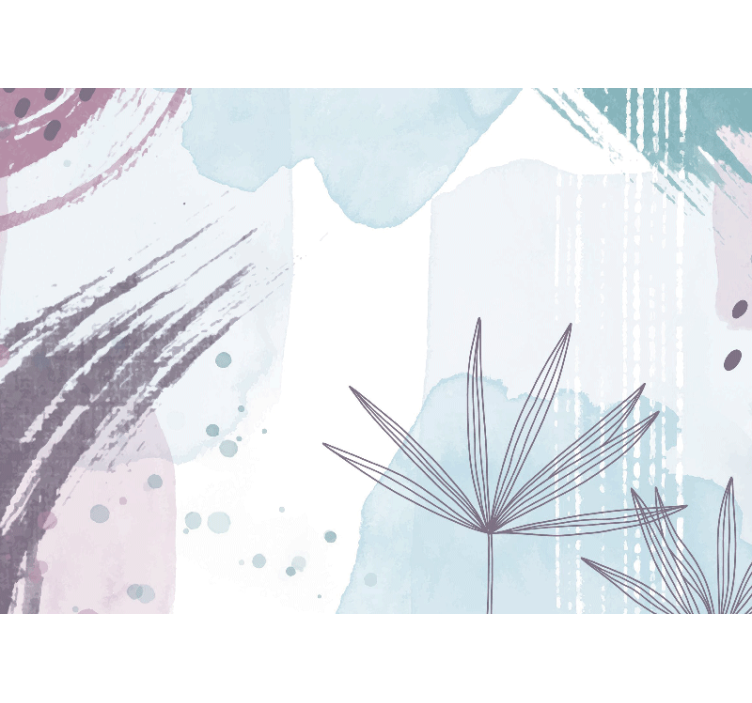 廊下の壁の壁画抽象的な花のデザイン - TENSTICKERS