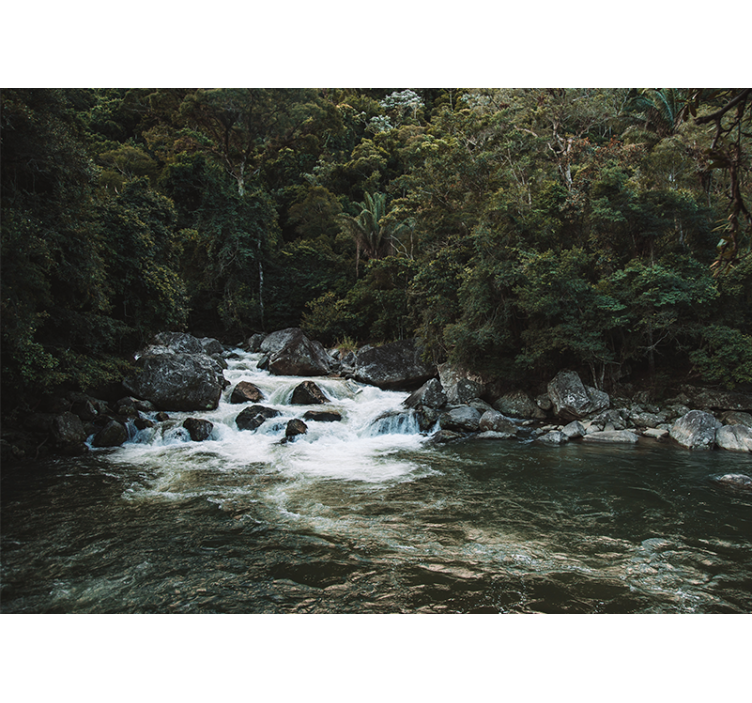 自然 壁画 穏やかな川の風景 - TENSTICKERS