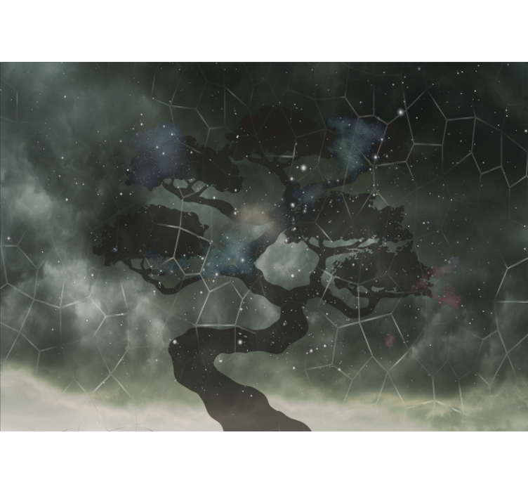 壁画 天の川 天の川の木のシルエット - TENSTICKERS