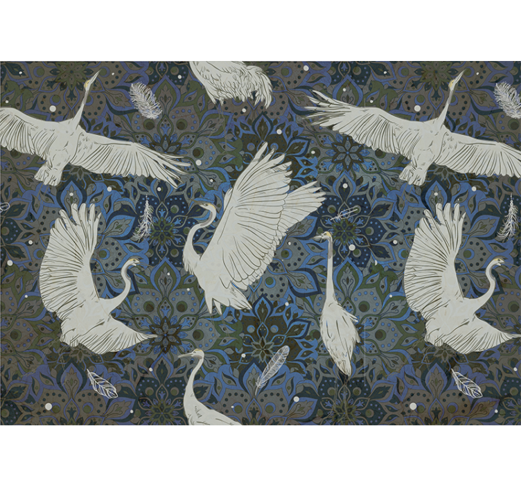 動物 壁画 エレガントな鶴のモチーフ - TENSTICKERS