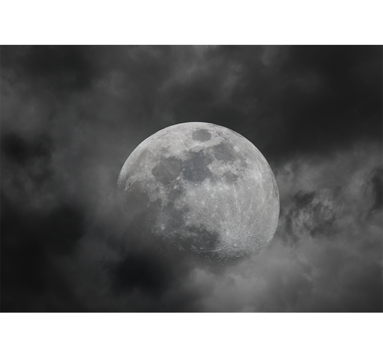 壁画 天の川 輝く月のシルエット - TENSTICKERS