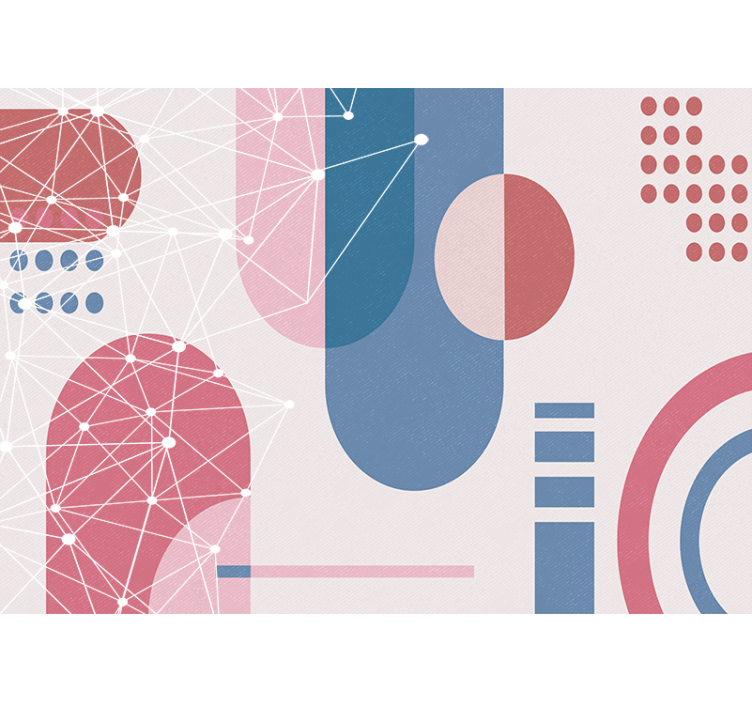 抽象的な壁の壁画幾何学的形状ネットワーク - TENSTICKERS