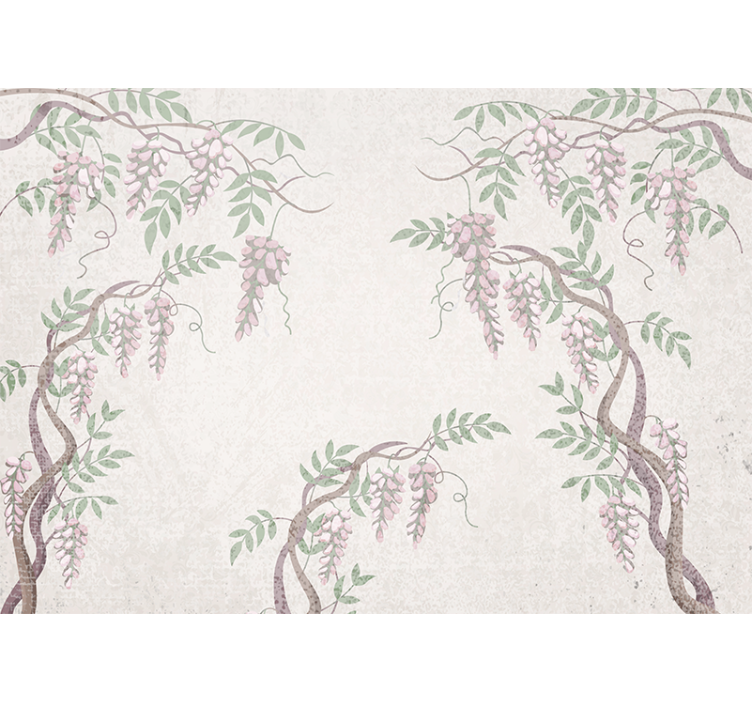 花 柄 壁画 繊細な花のつる - TENSTICKERS