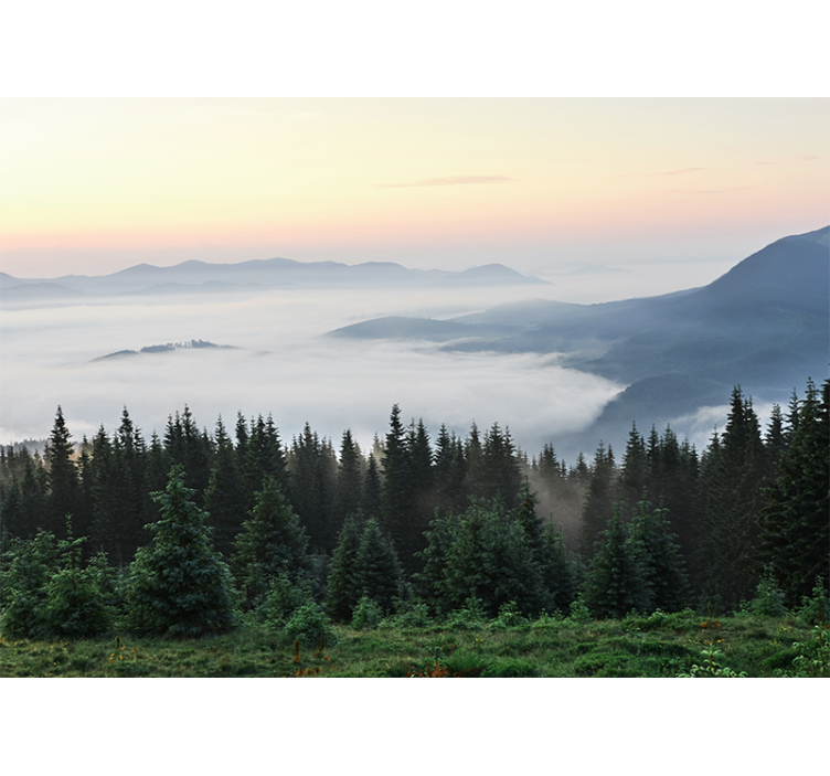 風景壁壁画静かな山の景色 - TENSTICKERS