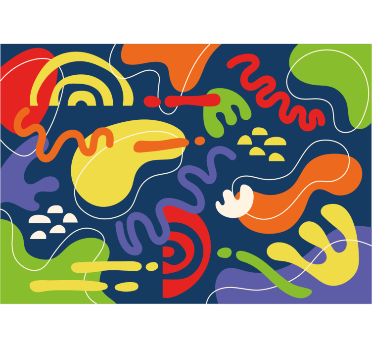 抽象的な壁の壁画動的な色の波 - TENSTICKERS