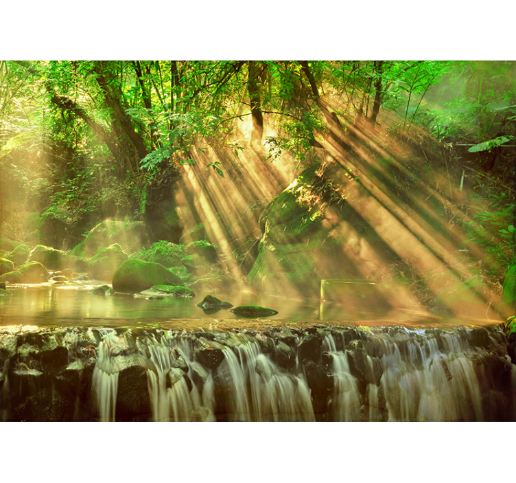 自然 壁画 流れる緑の風景 - TENSTICKERS