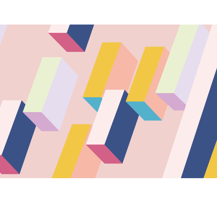 抽象的な壁の壁画幾何学的ブロック配置 - TENSTICKERS