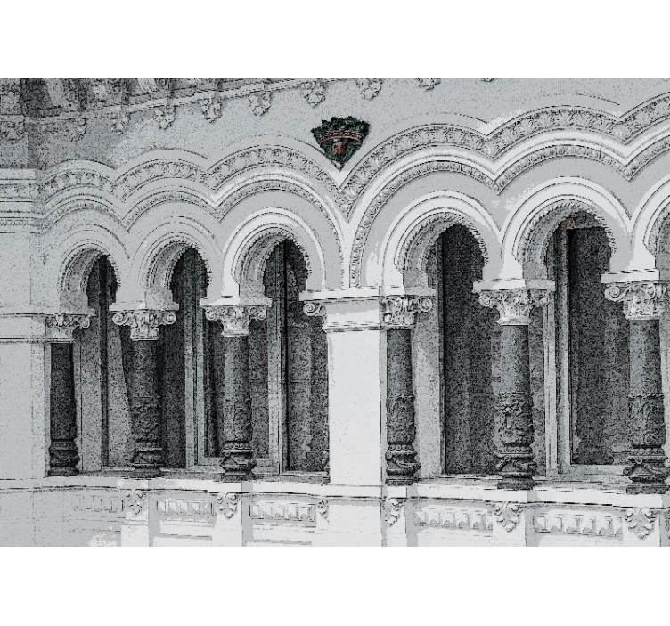 クラシックアート 壁の壁画 建築アーチのディテール - TENSTICKERS