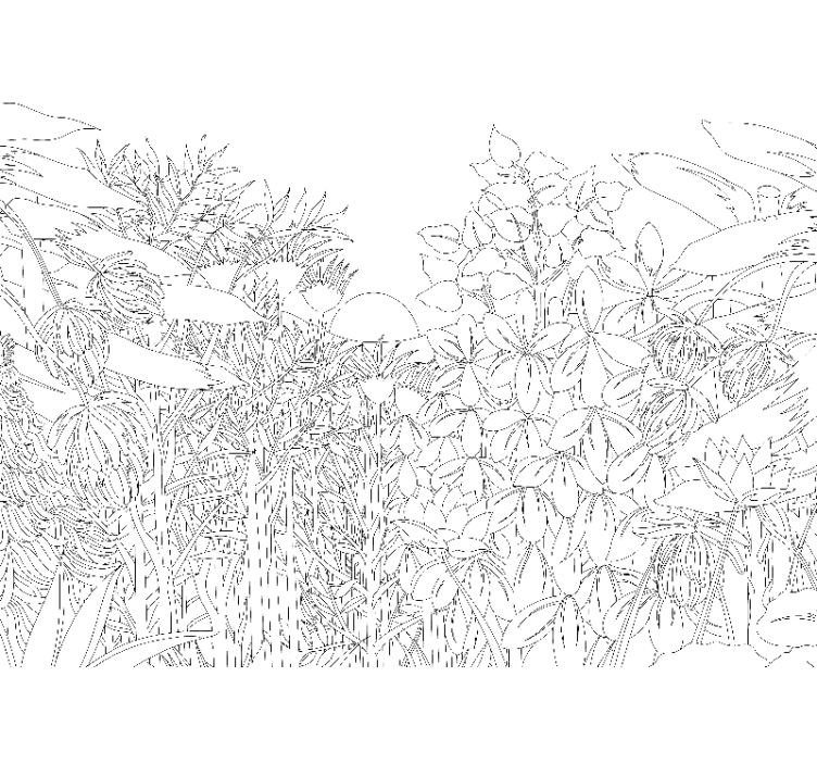 花 柄 壁画 自然の花柄パターン - TENSTICKERS