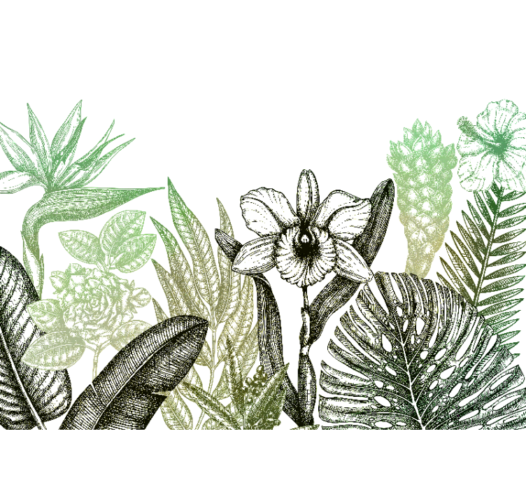 花 柄 壁画 植物的な花のデザイン - TENSTICKERS